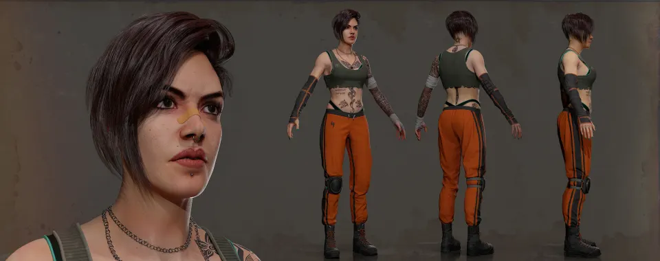 Female boxer character art