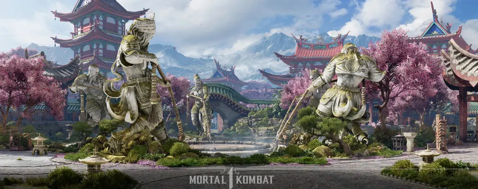 Mortal Kombat 1 cherry blossom garden arena